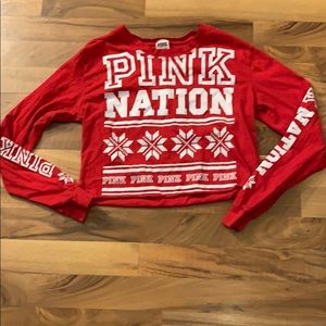 PINK Victoria’s Secret Long Sleeve Crop Top